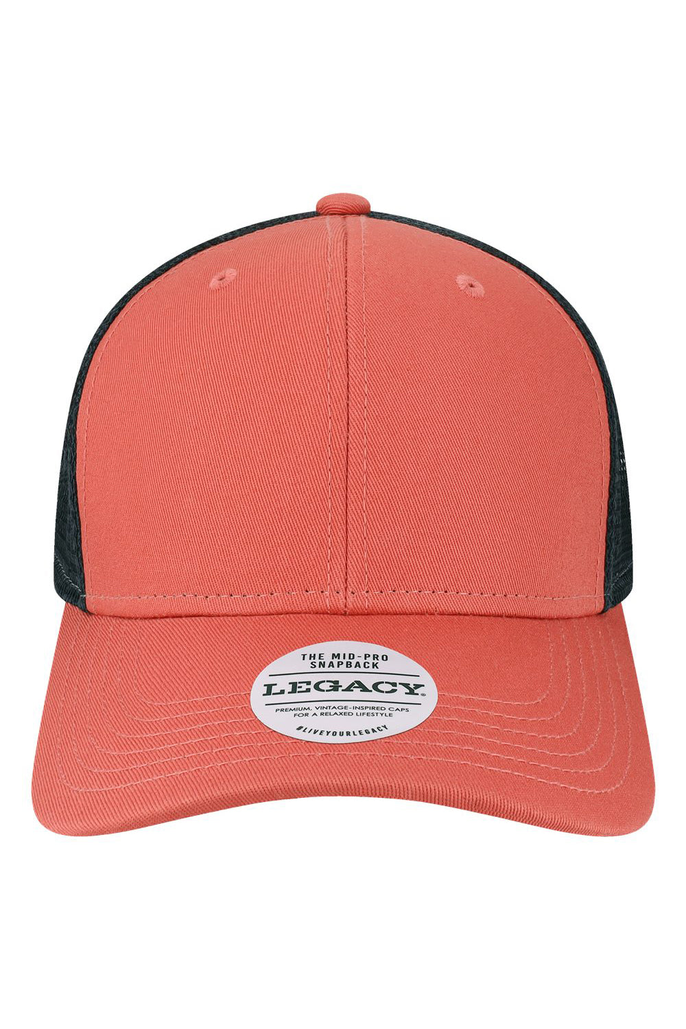 Legacy MPS Mens Mid Pro Snapback Trucker Hat Nantucket Red/Navy Blue Flat Front