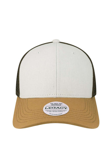 Legacy MPS Mens Mid Pro Snapback Trucker Hat White/Caramel/Brown Flat Front