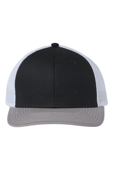 The Game GB452E Mens Everyday Trucker Hat Black/Grey/White Flat Front