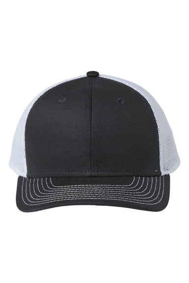 The Game GB452E Mens Everyday Trucker Hat Black/White Flat Front