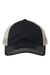 The Game GB880 Mens Soft Trucker Hat Black/Khaki Flat Front