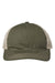 The Game GB880 Mens Soft Trucker Hat Light Olive Green/Khaki Flat Front