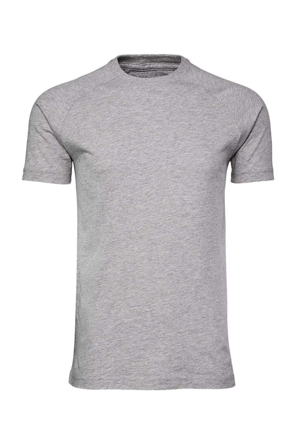 Bella + Canvas 3201 Mens CVC Raglan Short Sleeve Crewneck T-Shirt Heather Grey Flat Front