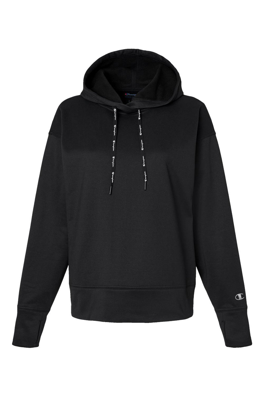 Champion CHP100 Womens Sport Hooded Sweatshirt Hoodie Black Flat Front