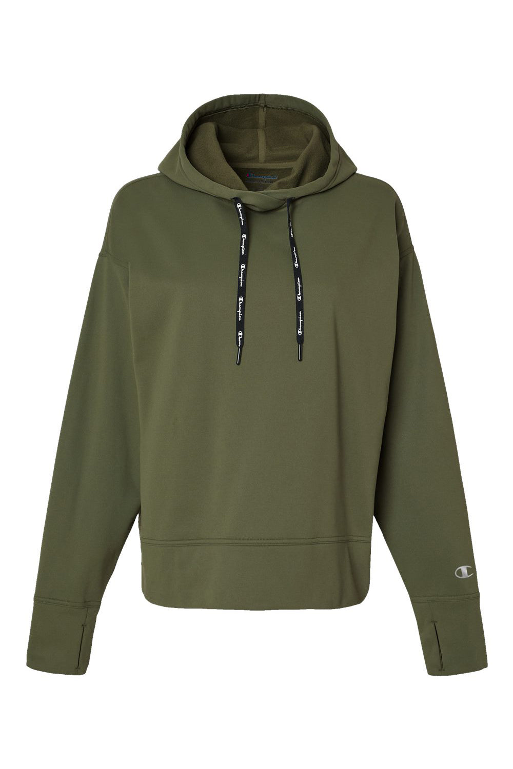 Champion CHP100 Womens Sport Hooded Sweatshirt Hoodie Fresh Olive Green Flat Front