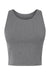 Champion CHP110 Womens Crop Racerback Tank Top Heather Grey Flat Front