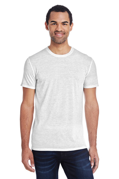 Threadfast Apparel 104A Mens Blizzard Jersey Short Sleeve Crewneck T-Shirt White Model Front