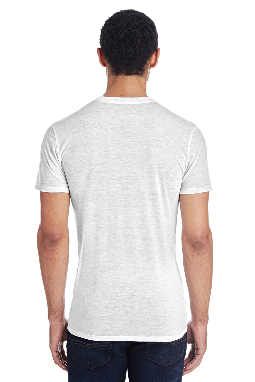 Threadfast Apparel 104A Mens Blizzard Jersey Short Sleeve Crewneck T-Shirt White Model Back