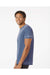 Colortone 1350 Mens Acid Wash Burnout Short Sleeve Crewneck T-Shirt Denim Blue Model Side