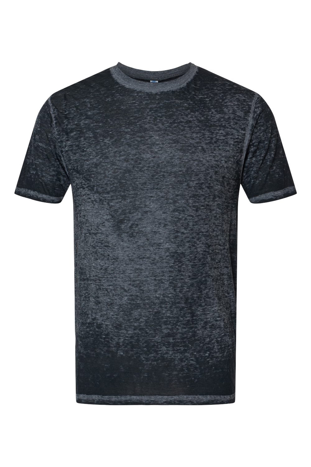 Colortone 1350 Mens Acid Wash Burnout Short Sleeve Crewneck T-Shirt Twilight Black Flat Front