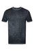 Colortone 1350 Mens Acid Wash Burnout Short Sleeve Crewneck T-Shirt Twilight Black Flat Front