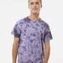 Dyenomite Mens Crystal Tie Dyed Short Sleeve Crewneck T-Shirt - Blackberry - NEW