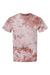 Dyenomite 200CR Mens Crystal Tie Dyed Short Sleeve Crewneck T-Shirt Copper Flat Front