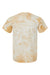 Dyenomite 200CR Mens Crystal Tie Dyed Short Sleeve Crewneck T-Shirt Honey Flat Back