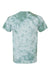 Dyenomite 200CR Mens Crystal Tie Dyed Short Sleeve Crewneck T-Shirt Moss Flat Back