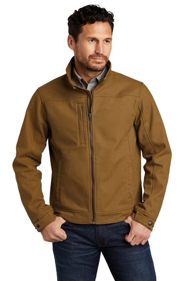 CornerStone CSJ60 Mens Duck Cloth Water Resistant Full Zip Jacket Duck Brown Model Front