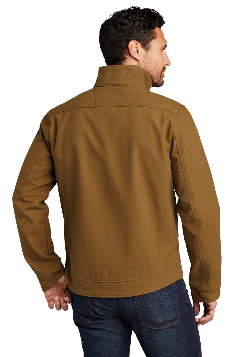 CornerStone CSJ60 Mens Duck Cloth Water Resistant Full Zip Jacket Duck Brown Model Back