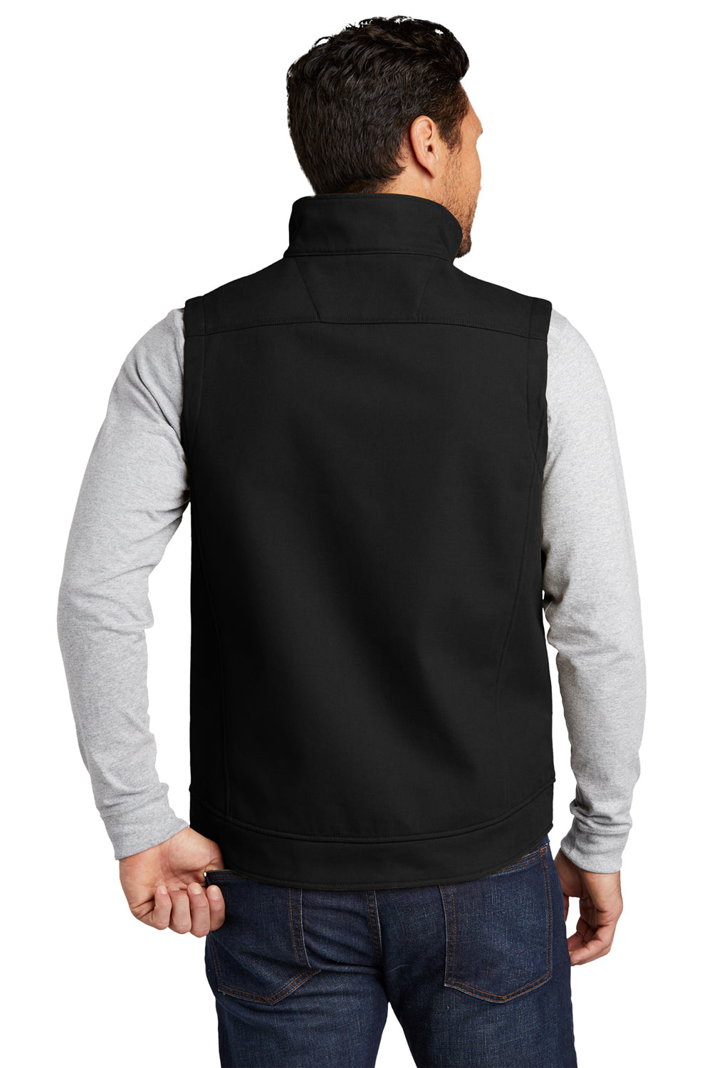 CornerStone CSV60 Mens Duck Cloth Water Resistant Full Zip Vest Black Model Back