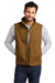 CornerStone CSV60 Mens Duck Cloth Water Resistant Full Zip Vest Duck Brown Model Front