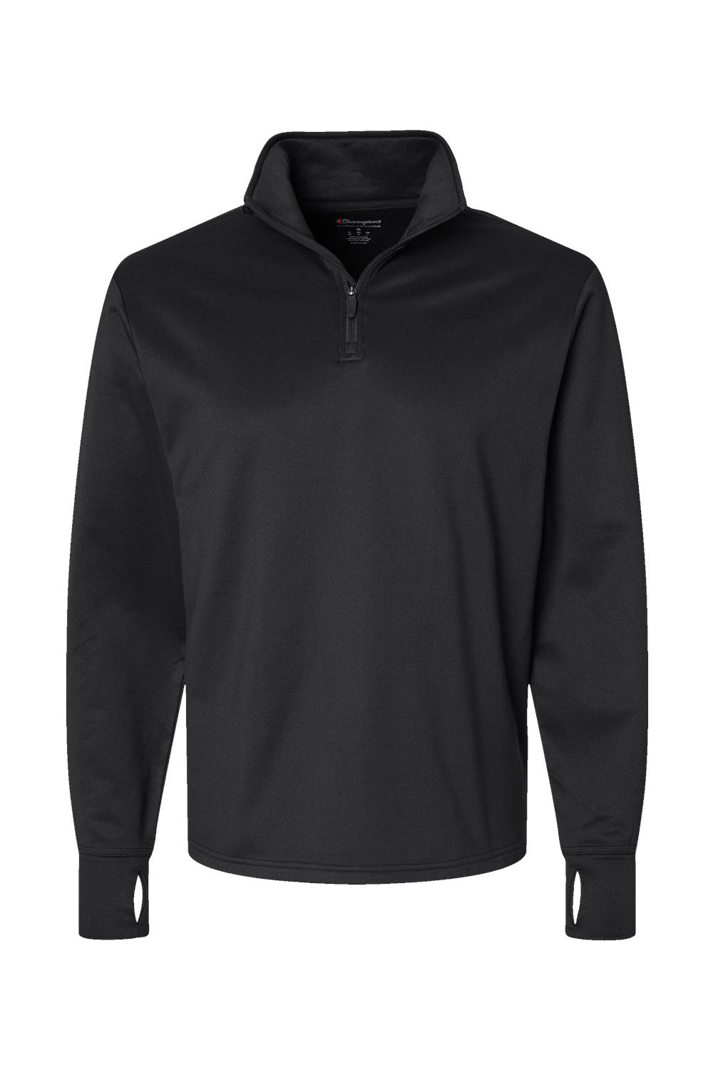 Champion CHP190 Mens Sport 1/4 Zip Pullover Black Flat Front