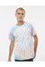 Dyenomite 200MS Mens Spiral Tie Dyed Short Sleeve Crewneck T-Shirt Desert Rainbow Model Front