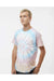 Dyenomite 200MS Mens Spiral Tie Dyed Short Sleeve Crewneck T-Shirt Desert Rainbow Model Side