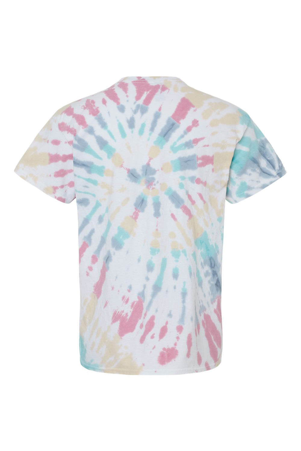 Dyenomite 200MS Mens Spiral Tie Dyed Short Sleeve Crewneck T-Shirt Wanderlust Flat Back