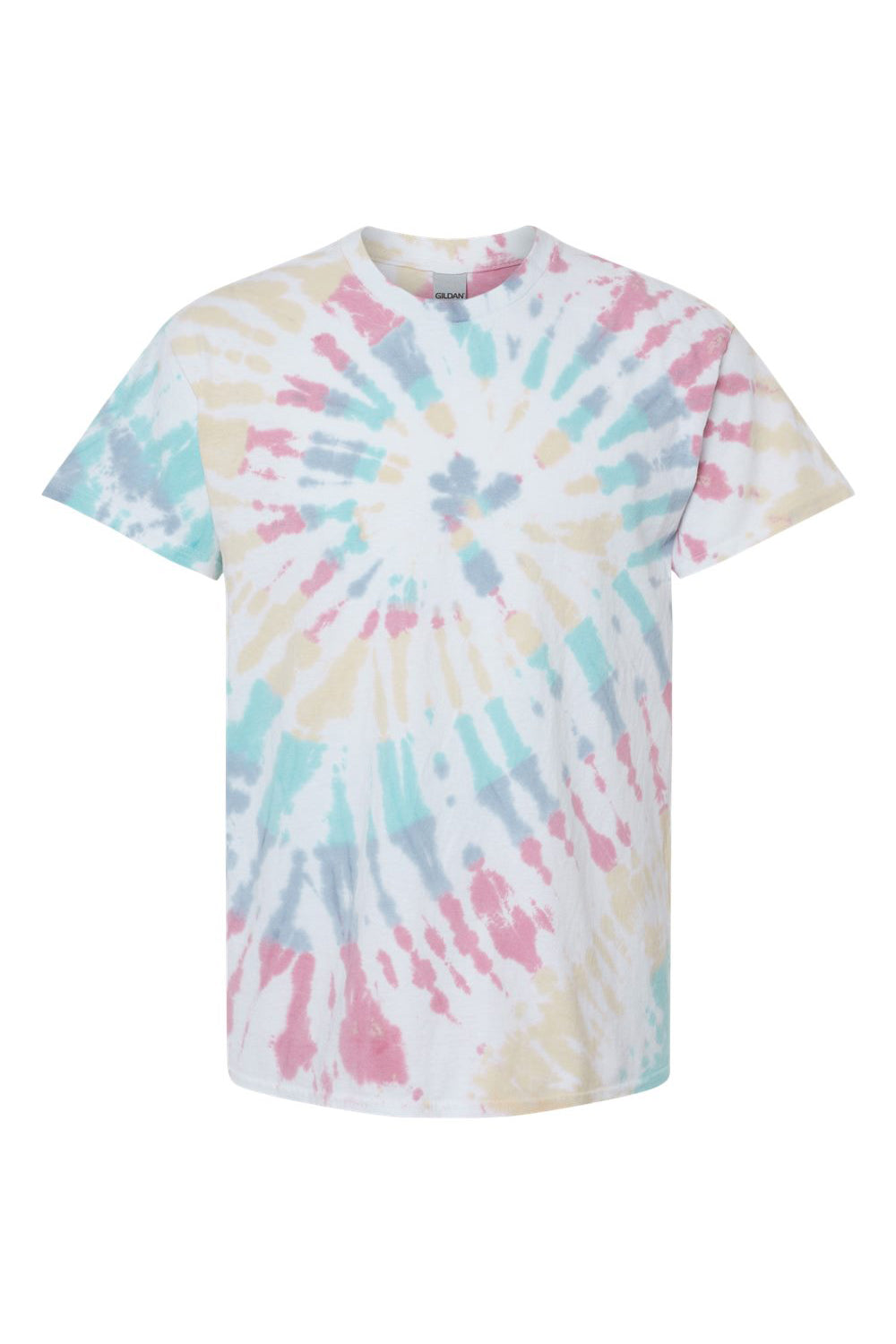 Dyenomite 200MS Mens Spiral Tie Dyed Short Sleeve Crewneck T-Shirt Wanderlust Flat Front