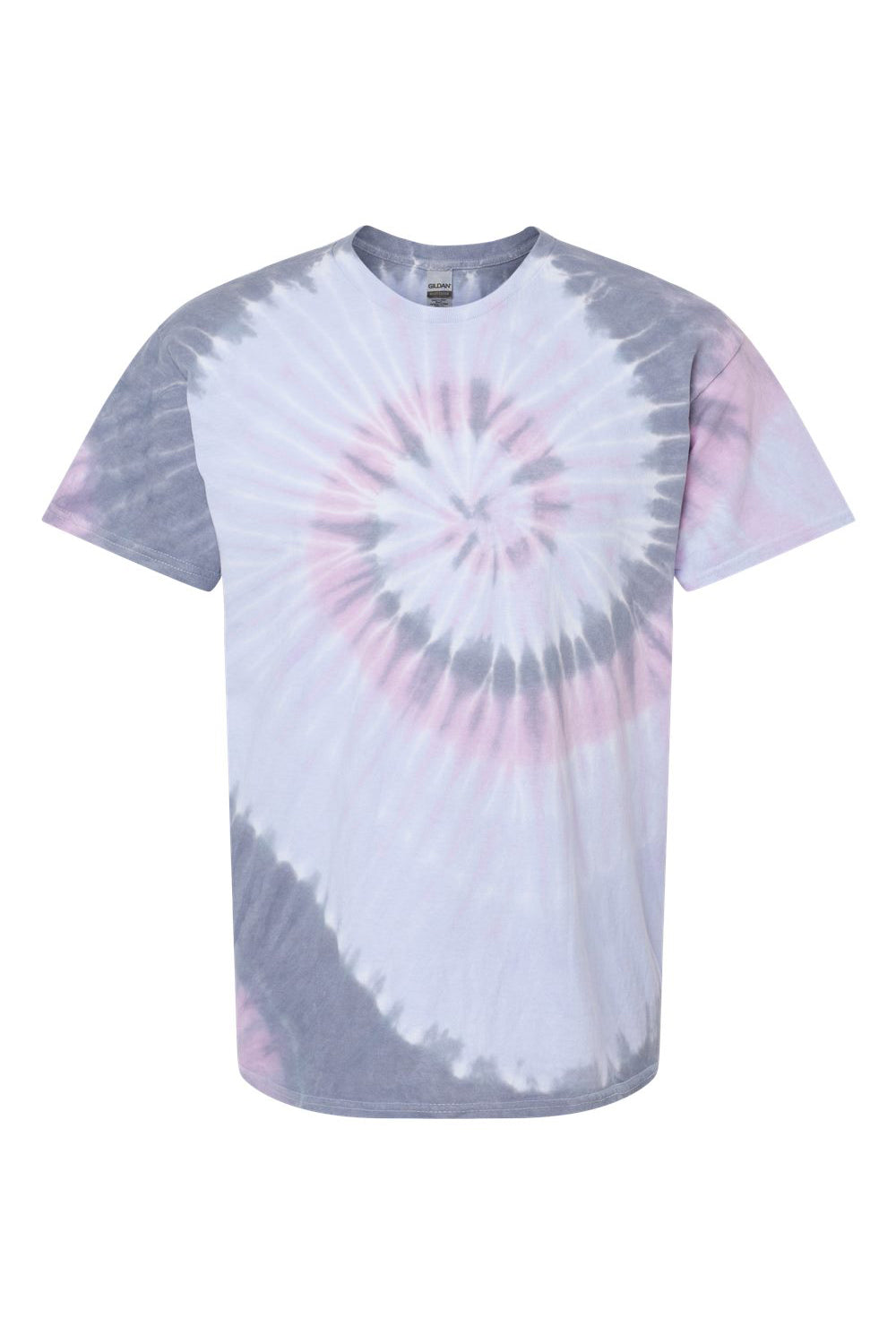 Dyenomite 200MS Mens Spiral Tie Dyed Short Sleeve Crewneck T-Shirt Malibu Flat Front