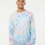 Dyenomite Mens Spiral Tie Dyed Long Sleeve Crewneck T-Shirt - Wanderlust - Closeout