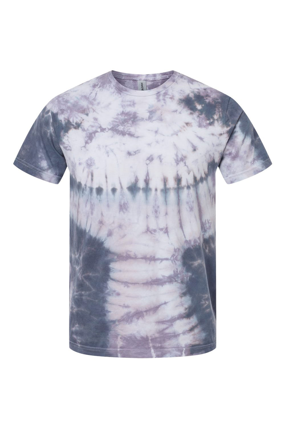 Dyenomite 640LM Mens LaMer Over Dyed Crinkle Tie Dyed Short Sleeve Crewneck T-Shirt Arctic Flat Front