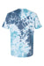 Dyenomite 640LM Mens LaMer Over Dyed Crinkle Tie Dyed Short Sleeve Crewneck T-Shirt Gulf Flat Back