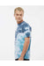 Dyenomite 640LM Mens LaMer Over Dyed Crinkle Tie Dyed Short Sleeve Crewneck T-Shirt Gulf Model Side