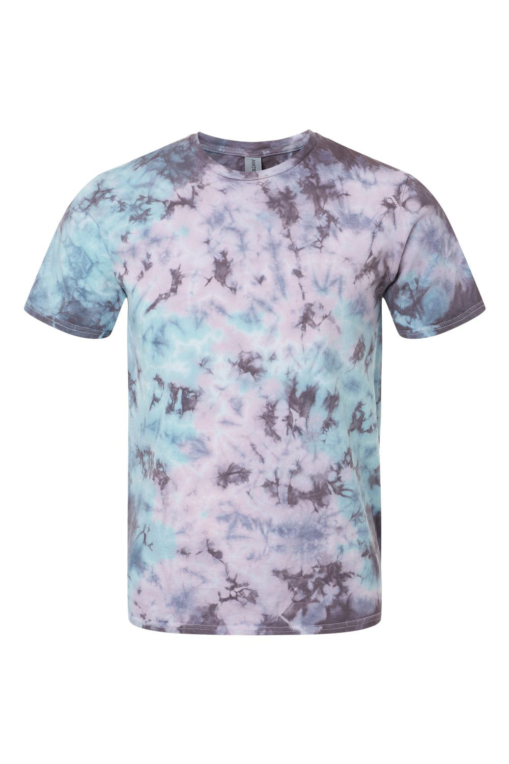 Dyenomite 640LM Mens LaMer Over Dyed Crinkle Tie Dyed Short Sleeve Crewneck T-Shirt Pacific Flat Front
