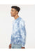 Dyenomite 681VR Mens Tie Dyed Crewneck Sweatshirt Cloudy Sky Crystal Model Side