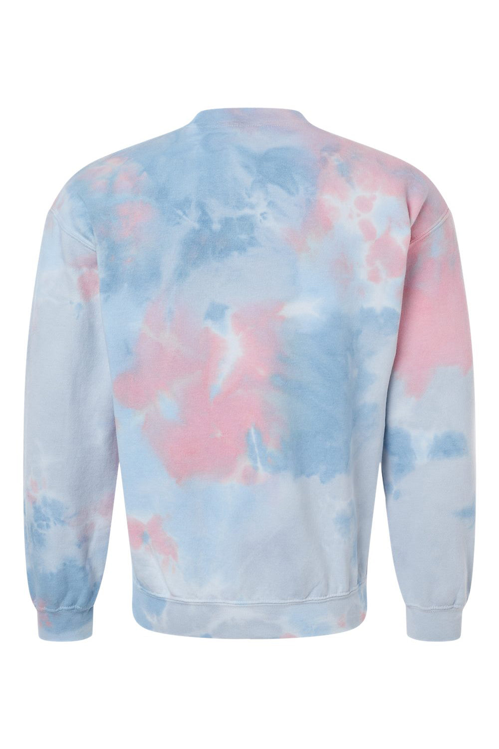 Dyenomite 681VR Mens Tie Dyed Crewneck Sweatshirt Coral Dream Flat Back