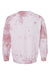 Dyenomite 681VR Mens Tie Dyed Crewneck Sweatshirt Rose Crystal Flat Back