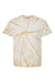 Dyenomite 200CY Mens Cyclone Pinwheel Tie Dyed Short Sleeve Crewneck T-Shirt Honey Flat Front