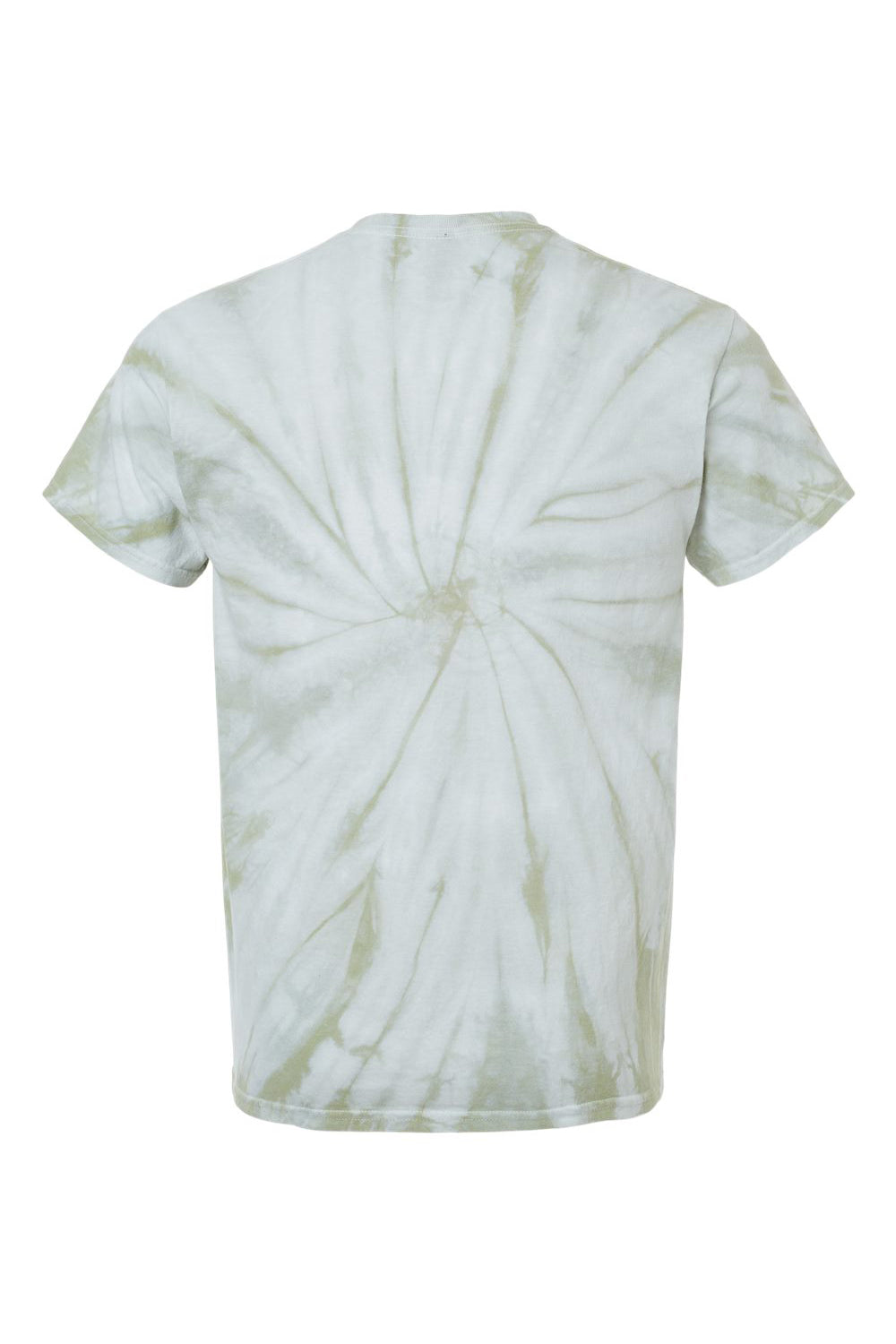 Dyenomite 200CY Mens Cyclone Pinwheel Tie Dyed Short Sleeve Crewneck T-Shirt Olive Oil Flat Back