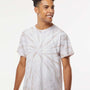 Dyenomite Mens Cyclone Pinwheel Tie Dyed Short Sleeve Crewneck T-Shirt - Sand - NEW
