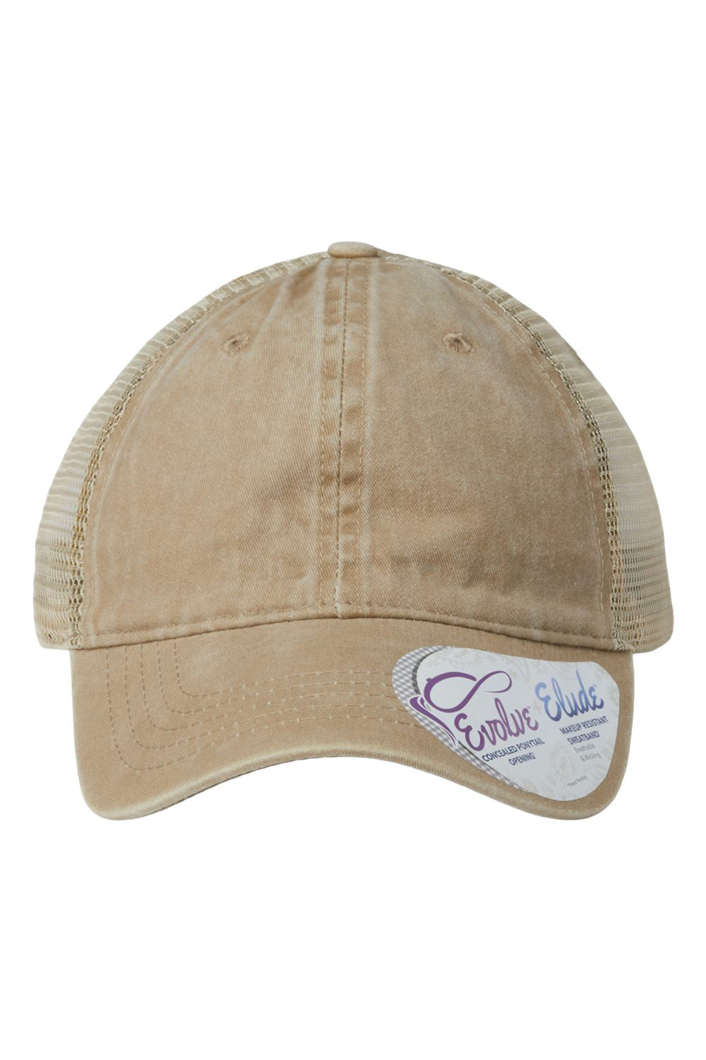 Infinity Her TESS Womens Washed Mesh Back Hat Khaki/Camo Flat Front