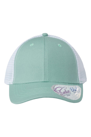 Infinity Her CHARLIE Womens Modern Trucker Hat Seafoam Green/White Flat Front