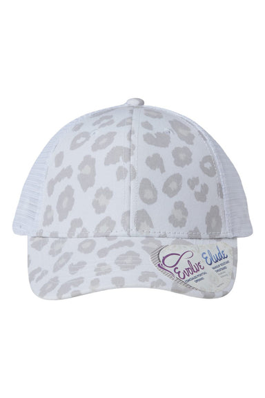 Infinity Her CHARLIE Womens Modern Trucker Hat Snow Leopard/White Flat Front