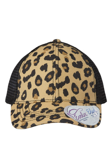 Infinity Her CHARLIE Womens Modern Trucker Hat Leopard/Black Flat Front