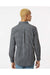 Burnside 3291 Mens Burn Long Sleeve Button Down Shirt Grey/Black Model Back