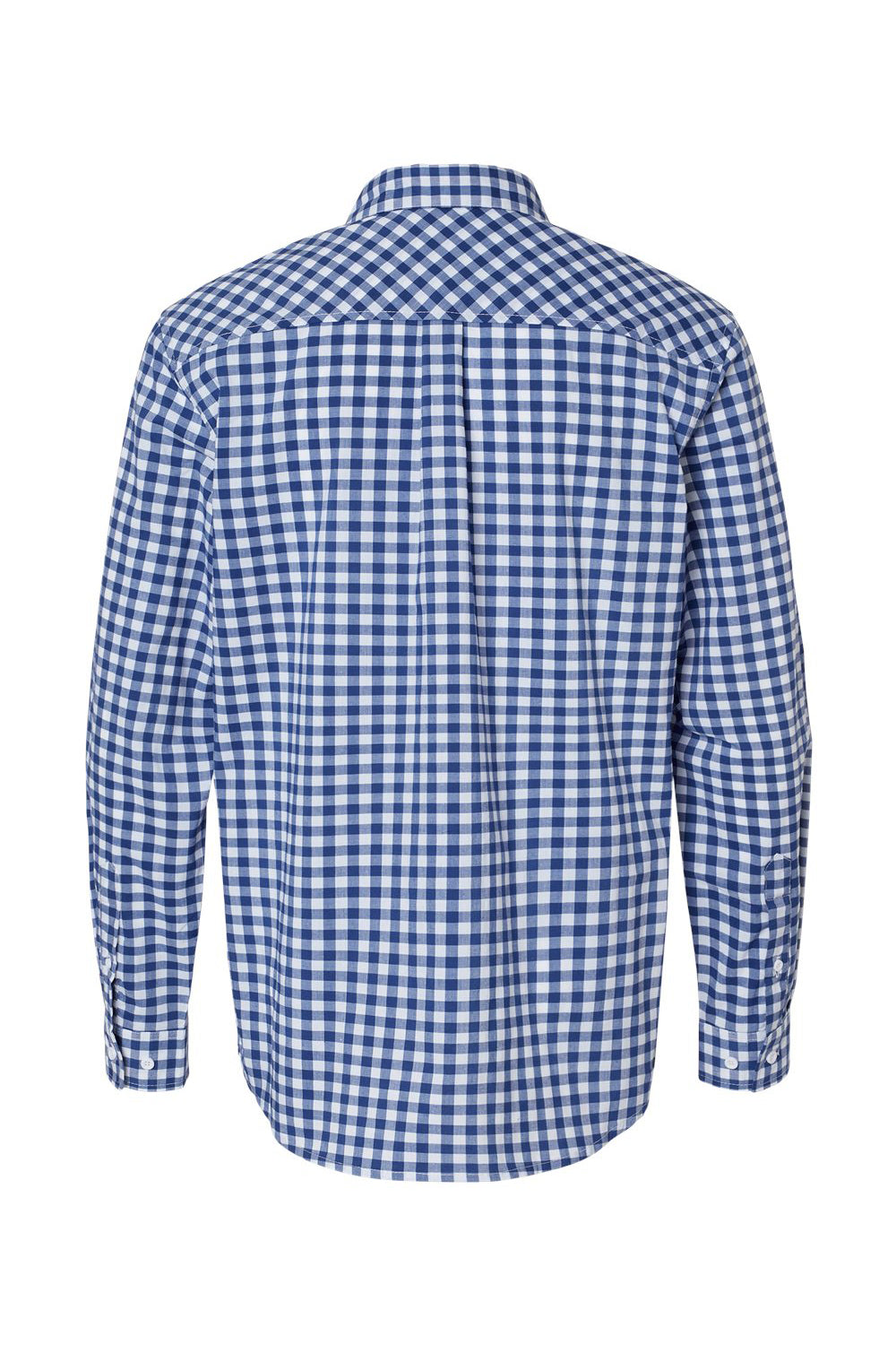 Burnside 3291 Mens Burn Long Sleeve Button Down Shirt Navy Blue/White Gingham Flat Back