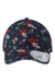 Infinity Her HATTIE Womens Garment Washed Fashion Print Hat Dark Navy Blue/Floral Flat Front