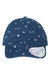 Infinity Her HATTIE Womens Garment Washed Fashion Print Hat Navy Blue/White Stars Flat Front