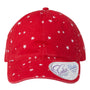 Infinity Her Womens Garment Washed Fashion Print Moisture Wicking Adjustable Hat - Red/White Stars