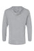 Paragon 220 Mens Bahama Performance Long Sleeve Hooded T-Shirt Hoodie Heather Grey Flat Back